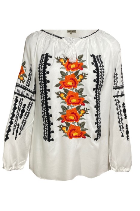 Bluza tip ie dama RIAG, marime M, alb/portocaliu