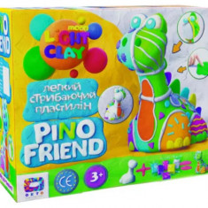 Set de creatie cu argila usoara Pino Friend Moon Light Caly-Dino, 1 bucata, Oktoclay