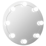 Cumpara ieftin Oglinda de perete cu lumini LED, sticla, rotunda