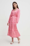 Mos Mosh rochie culoarea roz, midi, dreaptă