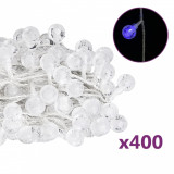 VidalXL Ghirlandă luminoasă, 400 LED-uri, albastru, 8 funcții, 40 m