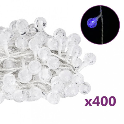 vidalXL Ghirlandă luminoasă, 400 LED-uri, albastru, 8 funcții, 40 m foto