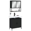 Gossi set mobilier de baie, 2 piese, negru, lemn compozit