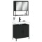 Gossi set mobilier de baie, 2 piese, negru, lemn compozit