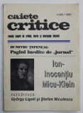 CAIETE CRITICE , REVISTA LUNARA DE CRITICA , TEORIE SI INFORMATIE LITERARA , NR. 4 / 1993