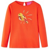 Tricou de copii cu m&acirc;neci lungi, portocaliu &icirc;nchis, 104