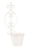 Ghiveci flori suspendabil otel alb patinat Emily 15.5x20x47h