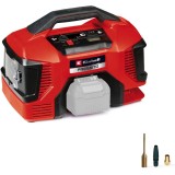 Compresor aer pe acumulator Einhell Power X-Change Pressito 18/21, 18 V, 10.5 bar presiune maxima, 21 l/min capacitate absorbtie, 71 cm furtun, fara a