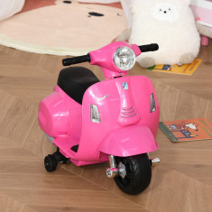 HOMCOM Motocicleta Electrica pentru Copii Baterie 6V Faruri si Claxon 18-36 luni Roz