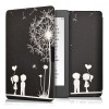 Husa Kwmobile Kobo Aura Edition 2, Piele Ecologica, Flip Cover, Negru/Alb, Rezistenta la Socuri