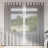 Perdele voal cu bucle 2 buc Gri &icirc;nchis 140x245 cm
