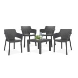 Cumpara ieftin Set mobilier de grădină Roeva 4+1, grafit
