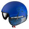 Casca open face pentru scuter - motocicleta MT Le Mans 2 SV Cafe Racer B7 albastru mat (ochelari soare integrati) XS (53/54cm)