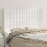 VidaXL Tăblie de pat cu aripioare, alb, 147x16x118/128 cm, piele eco
