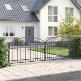 vidaXL Poartă de Gard Altele Gri 400 x 125 cm Oțel