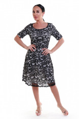 D605-1 Rochie neagra de ocazie, model din dantela foto