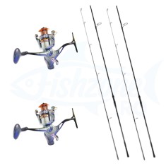 Set 2 Lansete Crap Legend EastShark 3.60m, 3.75lbs + 2 Mulinete FA8000 foto
