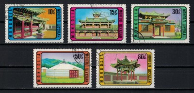 MONGOLIA 1974 - Arhitectura mongola / serie completa foto