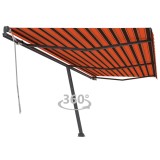 Cumpara ieftin Copertină retractabilă manual, portocaliu/maro, 600x300 cm