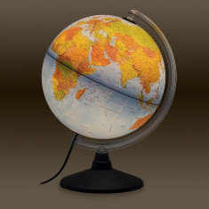 Glob pamantesc iluminat, diametru 40 cm, harta fizica si politica, cartografie limba romana foto