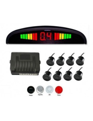 Senzori parcare fata spate cu 8 senzori si display LED Alb foto