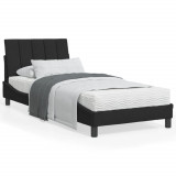 VidaXL Cadru de pat cu tăblie, negru, 90x190 cm, catifea