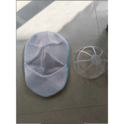 Geantă de curățare a pălăriei, geantă de rufe, mașină de spălat anti-deformare de uz casnic, Flippy, geantă specială de curățare, cu fermoar albastru, foto