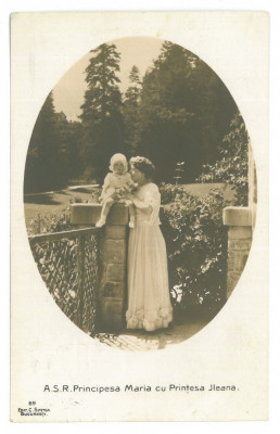 1153 - Regina MARIA, Queen MARY &amp;amp; Princess ILEANA - old postcard - used - 1912 foto