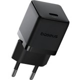 Incarcator retea Baseus Palm, Quick Charge 20W, 1 x USB Type-C 5V/3.0A, include Cablu USB Type-C la USB Type-C 1m, negru`