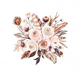Cumpara ieftin Sticker decorativ Buchet de Trandafiri, Roz, 54 cm, 3605ST, Oem