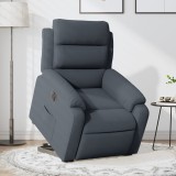 VidaXL Fotoliu electric rabatabil cu ridicare, gri &icirc;nchis, catifea 3205115