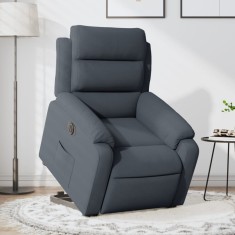 vidaXL Fotoliu electric rabatabil cu ridicare, gri &icirc;nchis, catifea