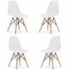 Set 4 Scaune Mercaton Acerenza, Stil Scandinav cu Picioare din Lemn de Fag, Cadru Metalic, Sezut PP, Maxim 120 Kg, 46 x 54 x 82