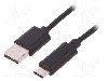 Cablu USB A mufa, USB C mufa, USB 2.0, lungime 1.8m, {{Culoare izola&amp;#355;ie}}, QOLTEC - 50484