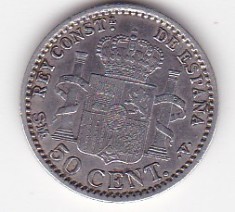 SPANIA 50 Centimos 1900