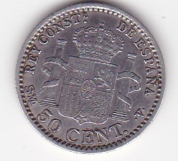 SPANIA 50 Centimos 1900 foto