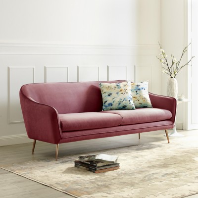 Canapea Prestige 194x83x86 cm Catifea Roz (cod AF 2462-59) foto