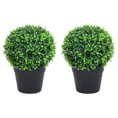 Plante artificiale cimisir cu ghiveci, 2 buc. verde 37 cm minge GartenMobel Dekor