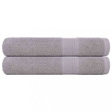 vidaXL Prosoape 2 buc Gri 100x200 cm 360 g/m&sup2; 100% bumbac