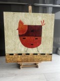 Cheeky Chicken &ndash; tablou contemporan cu găină stilizată