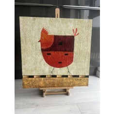 Cheeky Chicken &ndash; tablou contemporan cu găină stilizată