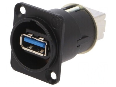 Reversible USB 3.0 Gender Changer - Black foto