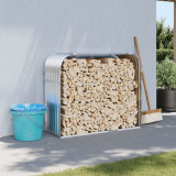 Gossi suport pentru busteni, argintiu, 120x45x100 cm, otel galvanizat