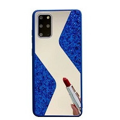 Husa silicon oglinda si sclipici ( glitter) Samsung A51 , Albastru