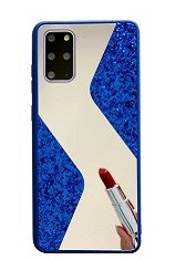 Husa silicon oglinda si sclipici ( glitter) Samsung A51 , Albastru foto