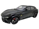 Macheta replica Ferrari Purosangue negru 1:24 metal lumini sunete usi si capote functionale