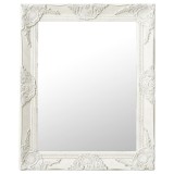 vidaXL Oglindă de perete &icirc;n stil baroc, alb, 50 x 60 cm