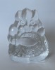 Prespapier din cristal suedez SKRUF, viking, designer Lars Hellsten, anii 1960