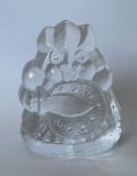 Prespapier din cristal suedez SKRUF, viking, designer Lars Hellsten, anii 1960