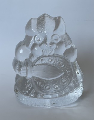 Prespapier din cristal suedez SKRUF, viking, designer Lars Hellsten, anii 1960 foto